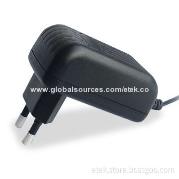 12W Series Switching Power Adapter with Europe AC Plug and 2.8 to 24V Output Voltages